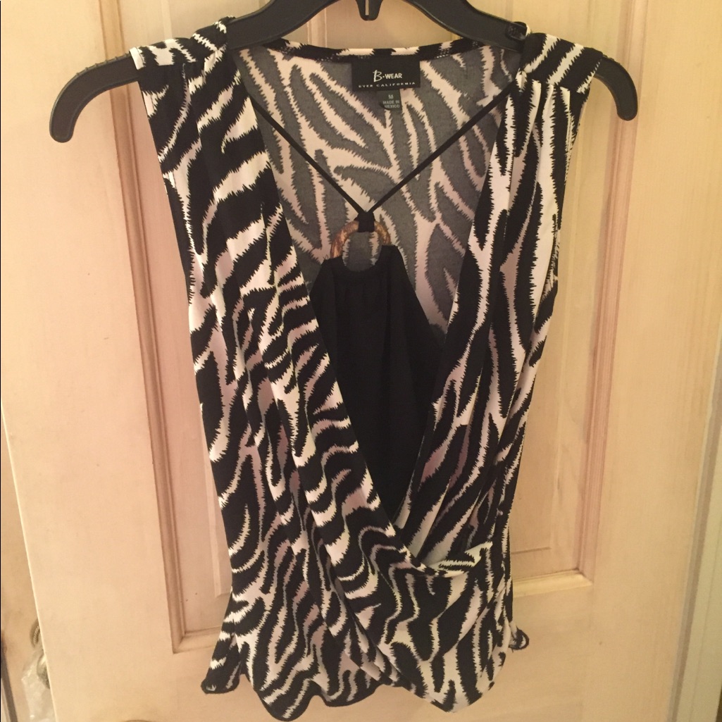 Zebra Print Sleeveless Top